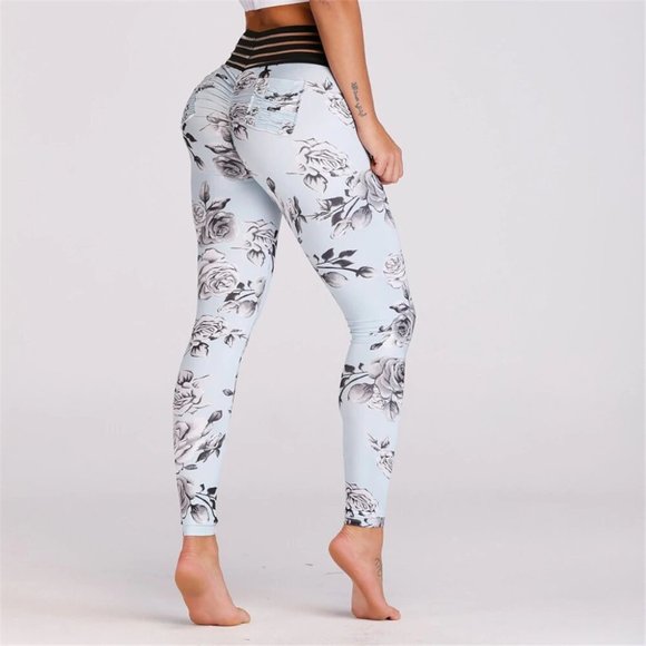 Floral Print Women's Leggings - Picture 3 of 10